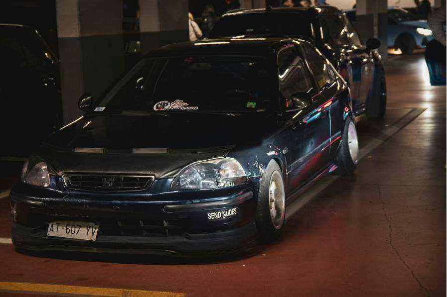 student with car